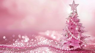 Beautiful 4k Hot Pink Christmas Tree Digital Background