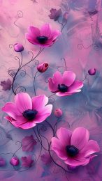 Cute Digital Background Images in Hot Pink for iPhone