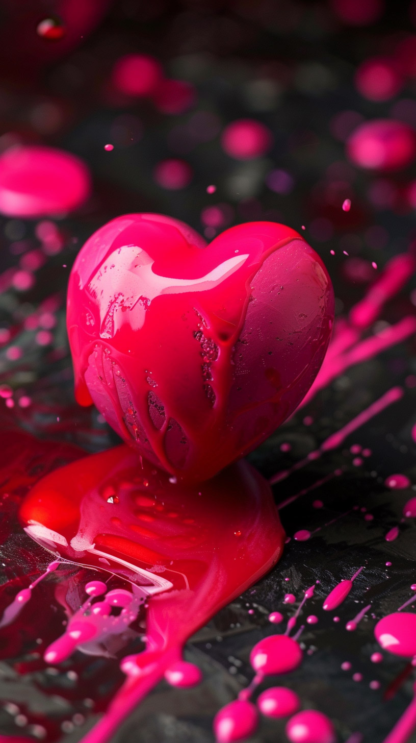 Hot Pink Love: Eye-Catching Mobile Wallpaper Download