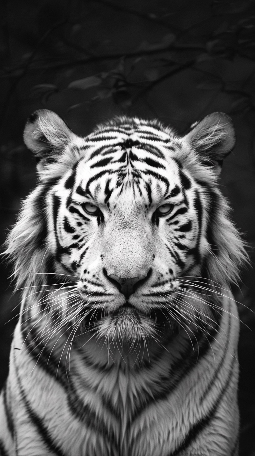 Free Digital Background of a Majestic White Tiger