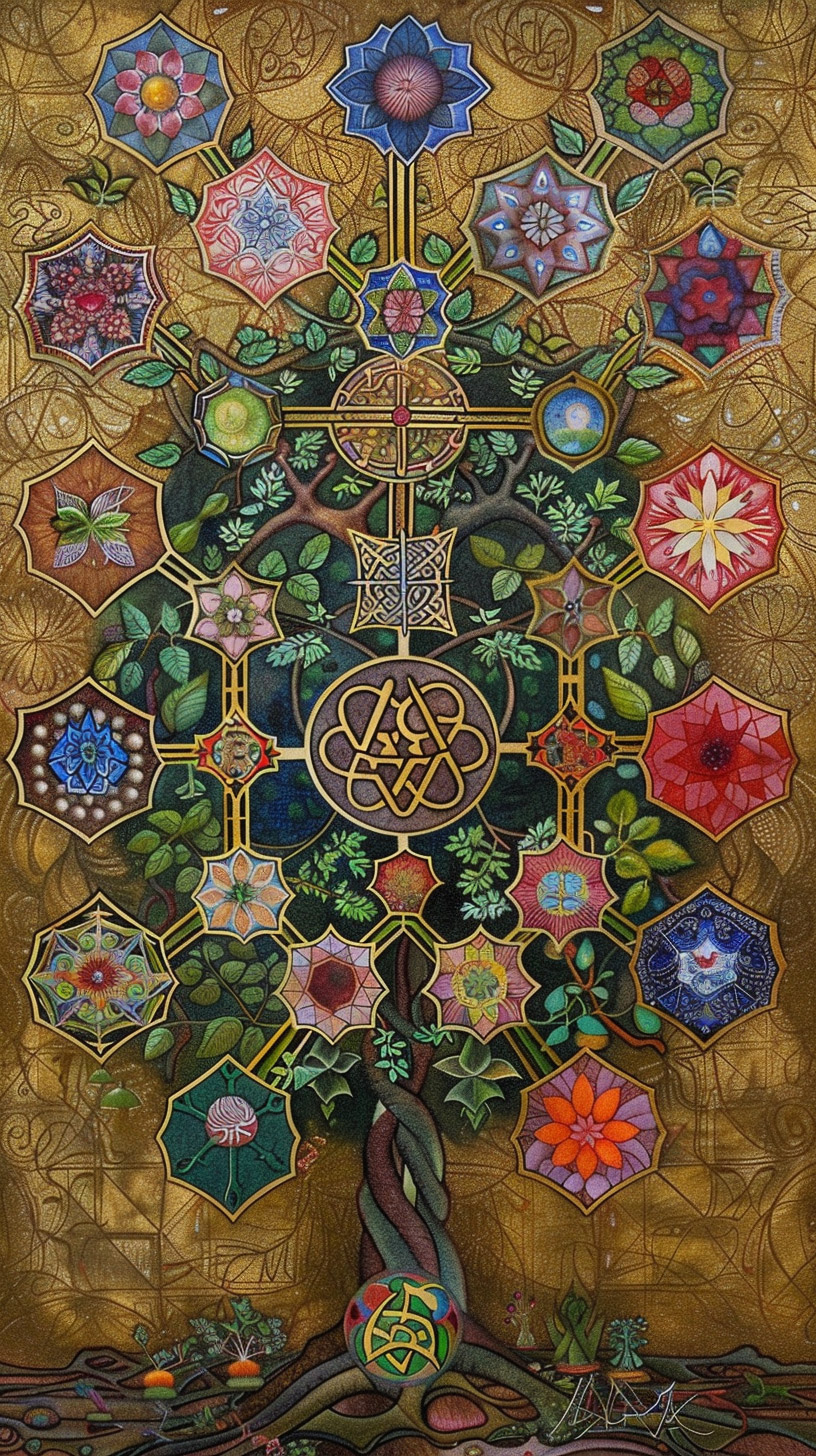 Kabbalah Tree of Life HD Mobile Wallpaper for iPhone