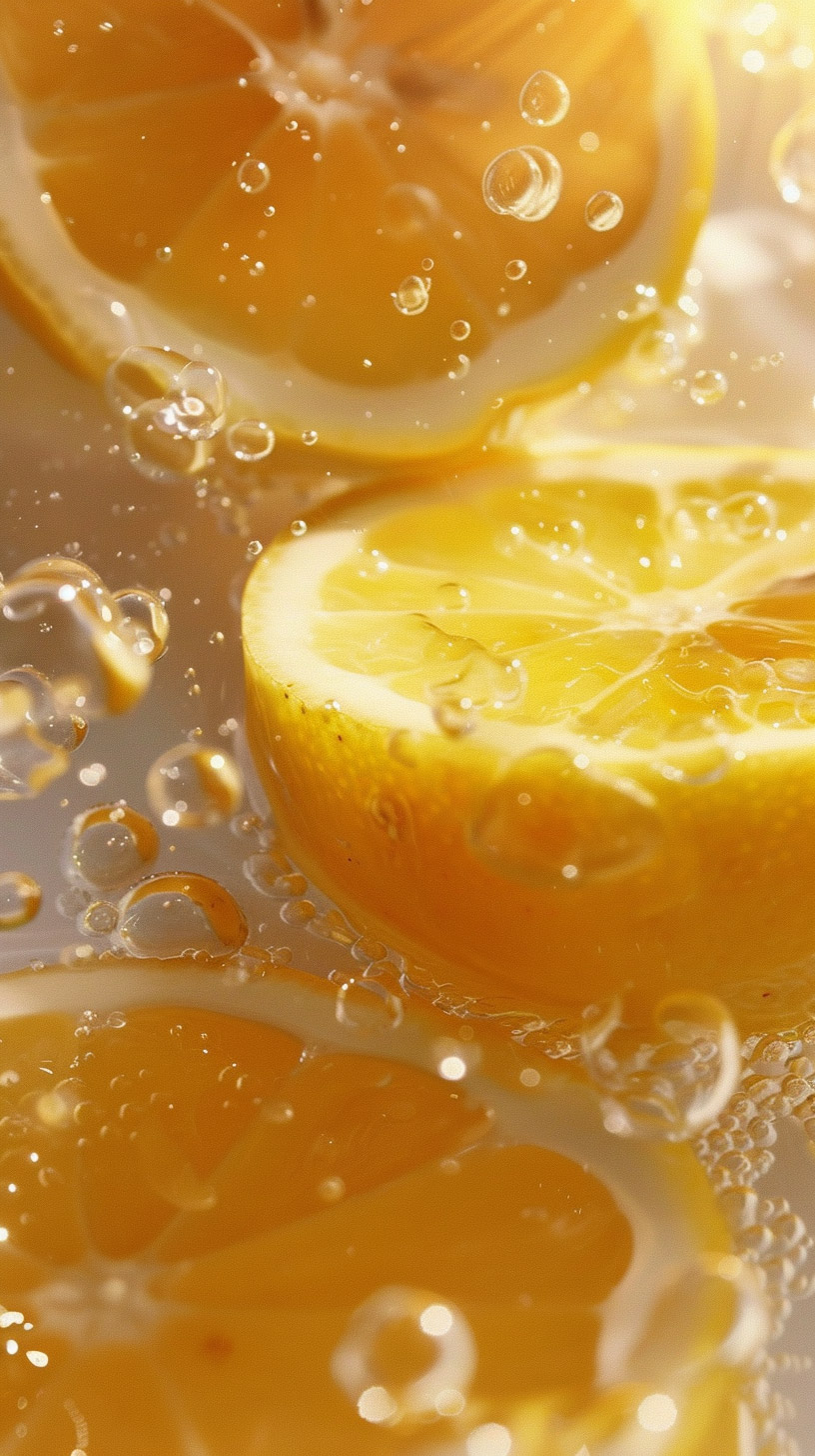 Fresh Lemon Slice Digital Background for Android Devices