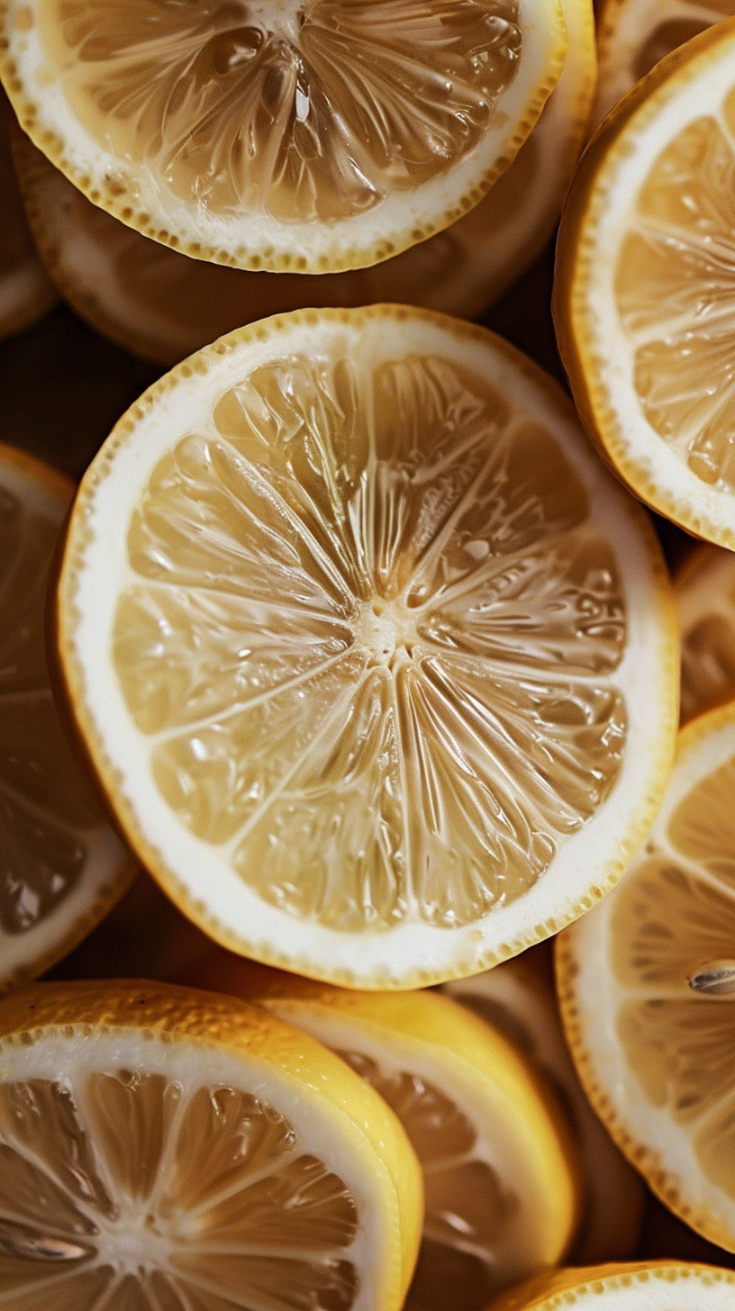 Vibrant Lemon Slice Digital Background for Android Devices