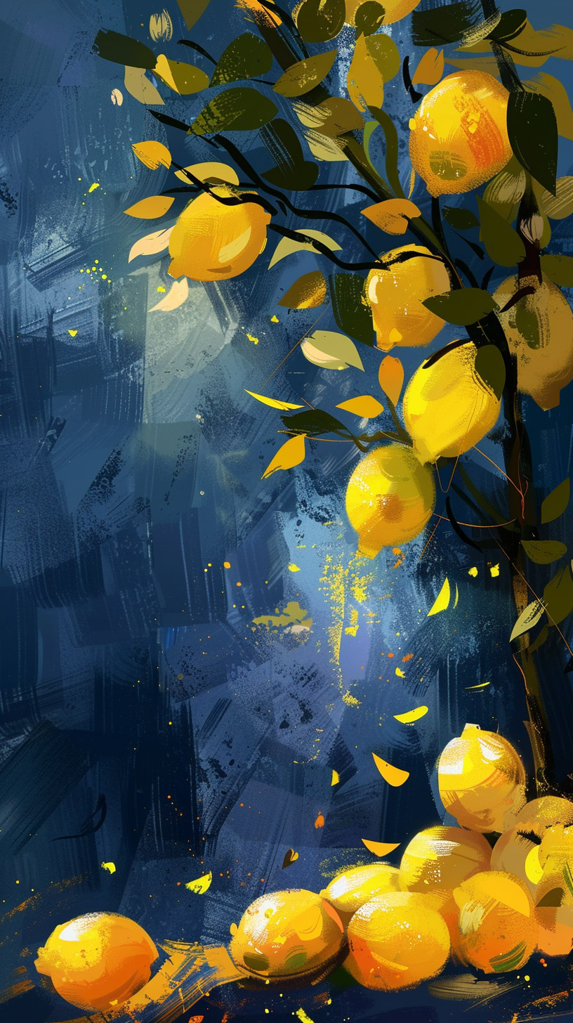 beautiful lemon tree backgrounds for iPhone and Android