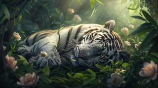 Explore AI Wallpaper: Mystical White Tiger Photos