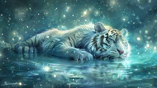 Ultra HD 3D Wallpaper of Mystical White Tiger