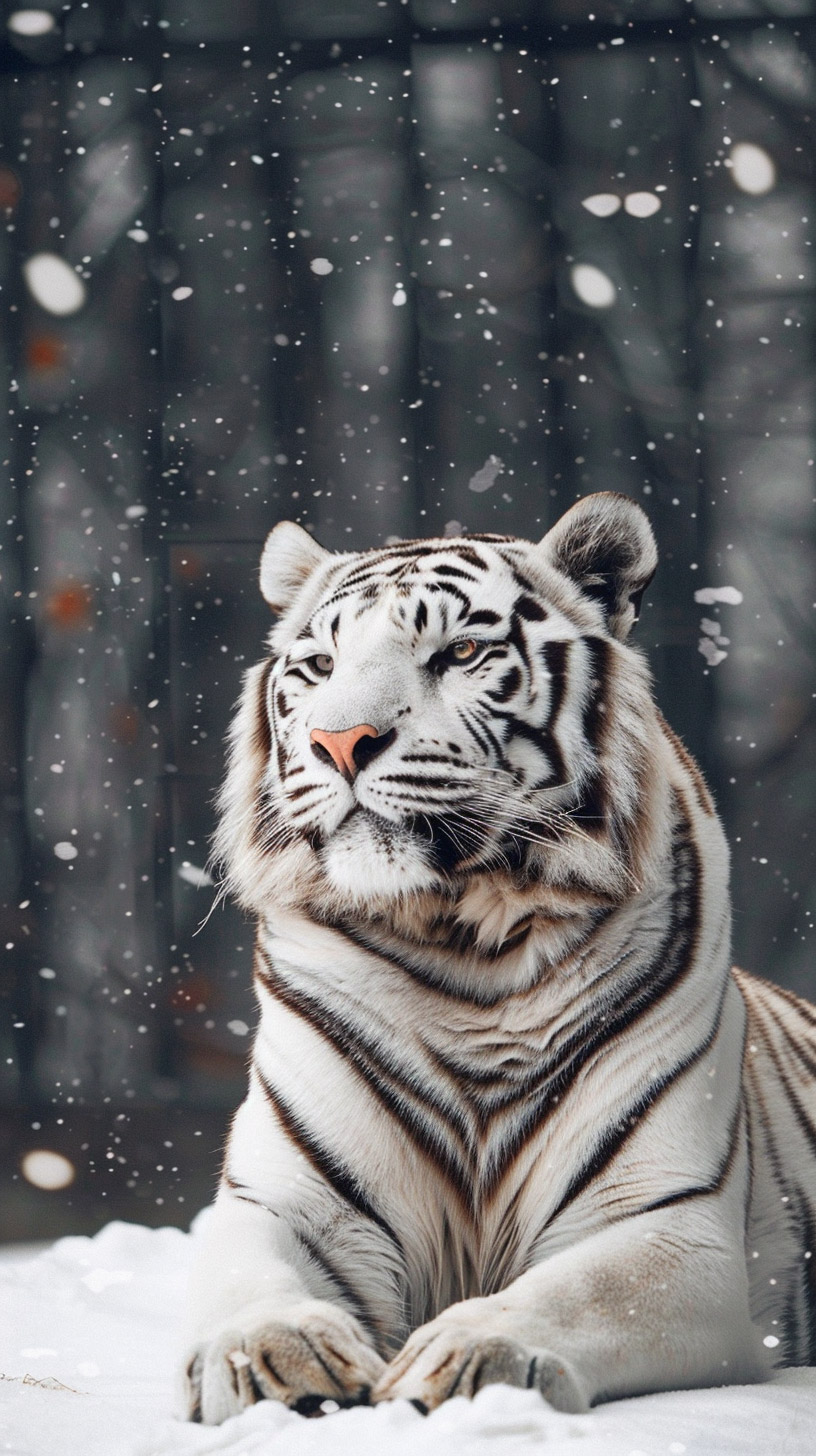 Download Free Mystical White Tiger Phone Background