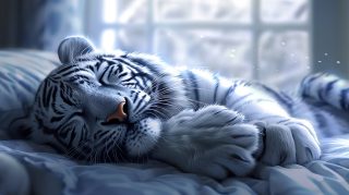 Mystical Cute White Tiger HD Wallpaper for Desktop