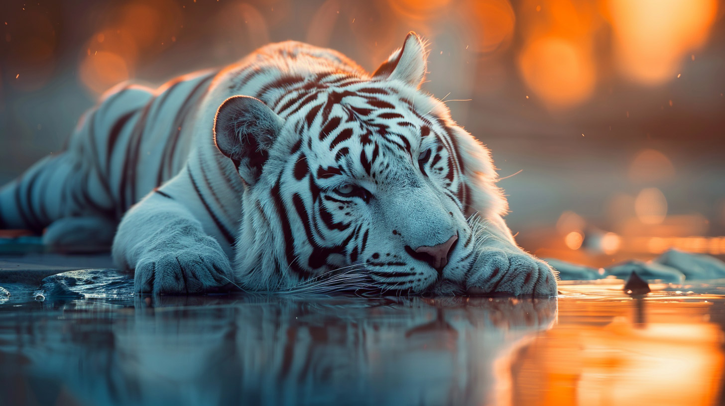 High-Resolution 1920x1080 Free Wallpaper of White Tiger