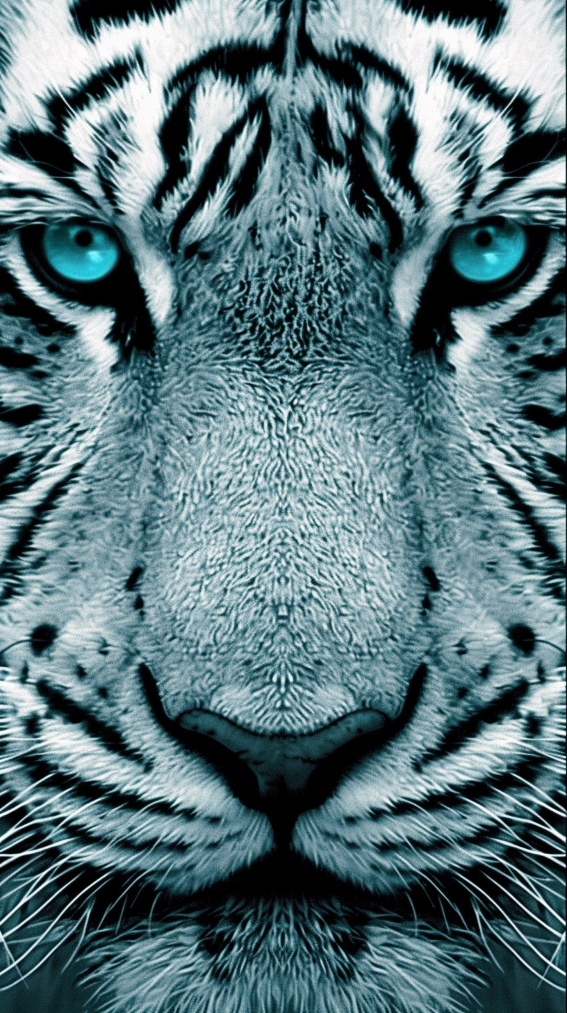 Mystical White Tiger HD Mobile Wallpaper for iPhone