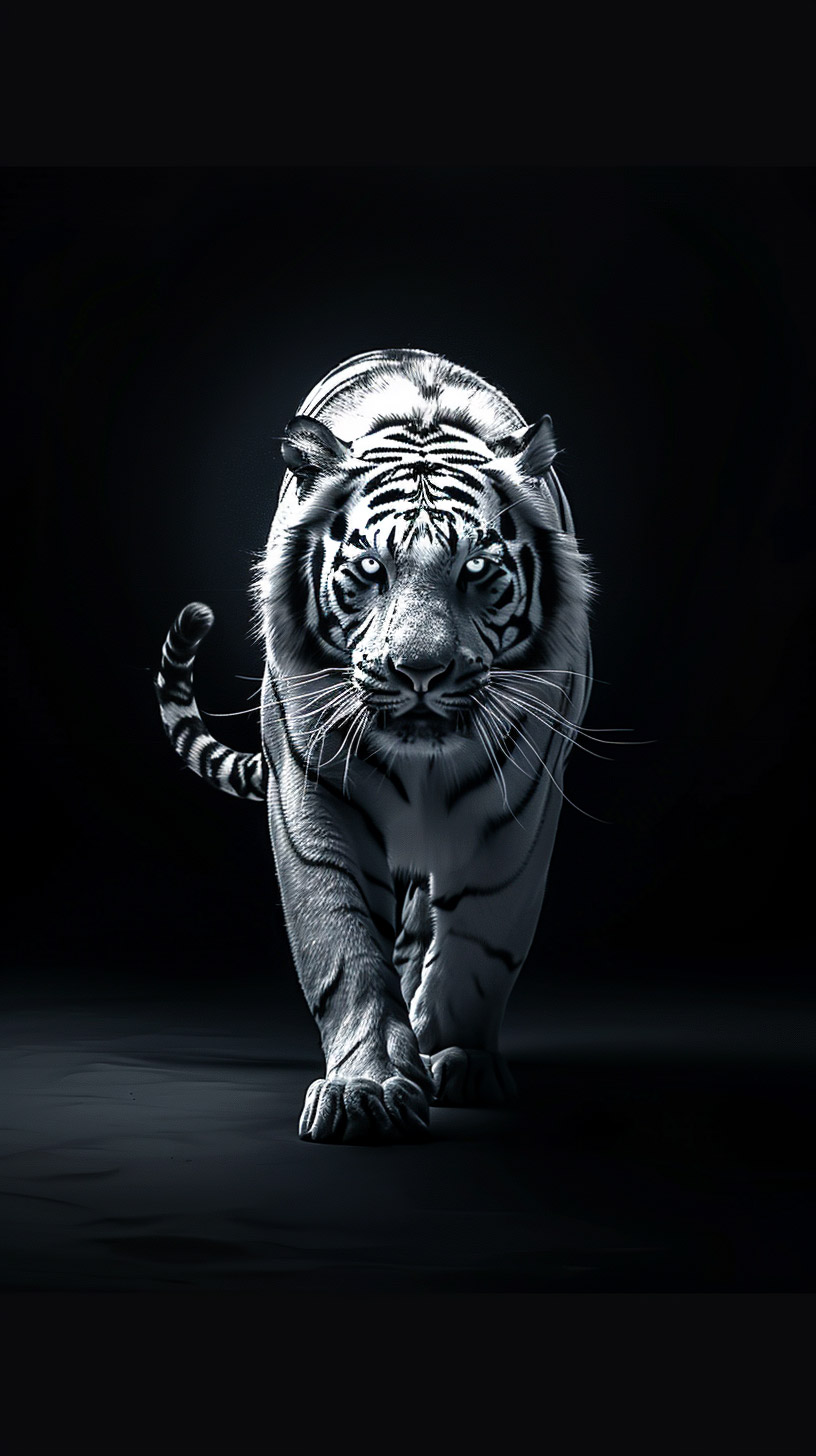 Free 9:16 Mystical White Tiger Picture for iPhone