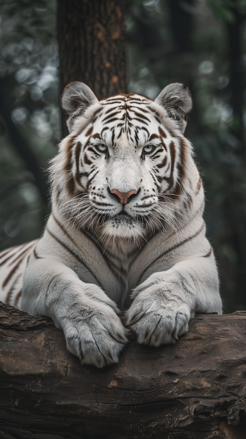 High Definition Mystical White Tiger Wallpaper for Smartphones