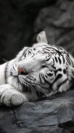 Captivating Mystical White Tiger Background for Mobile Download