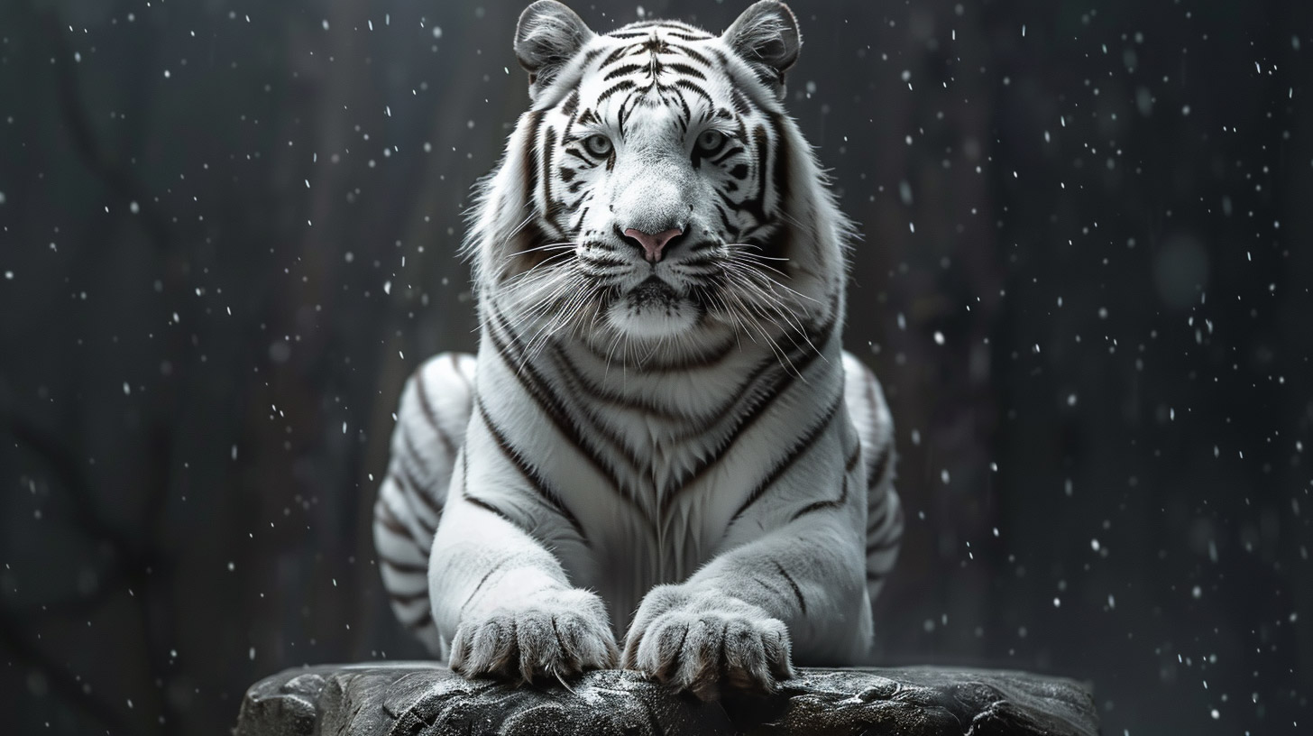 Explore Mystical White Tiger Digital Backgrounds