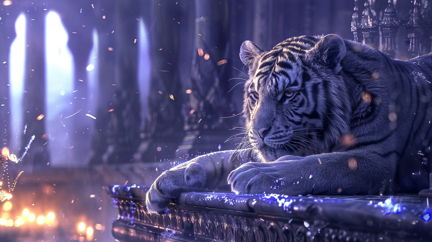 Stunning 4K Mystic White Tiger Desktop Background