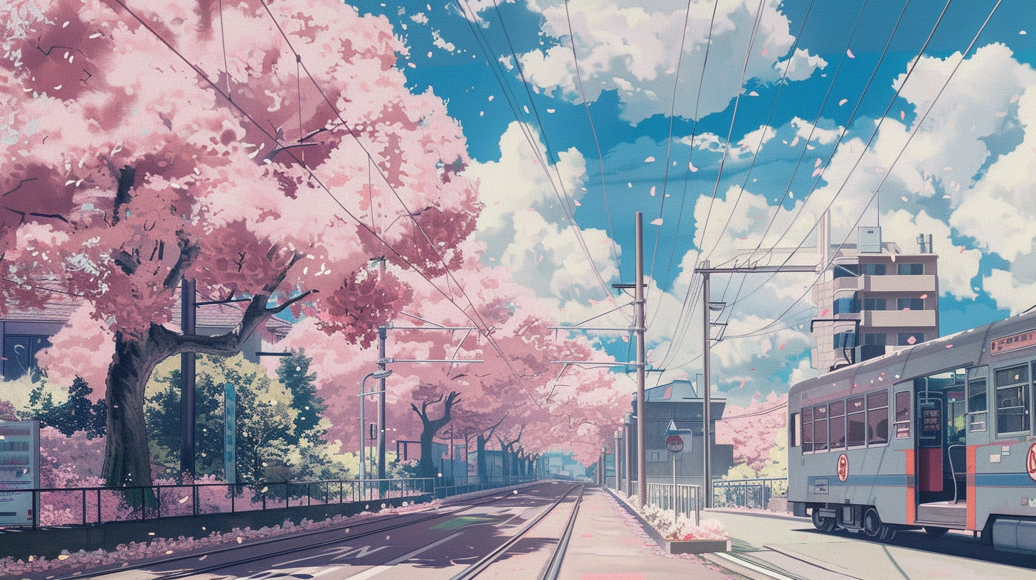 AI Enhanced Pastel Retro Anime Aesthetic HD Wallpaper