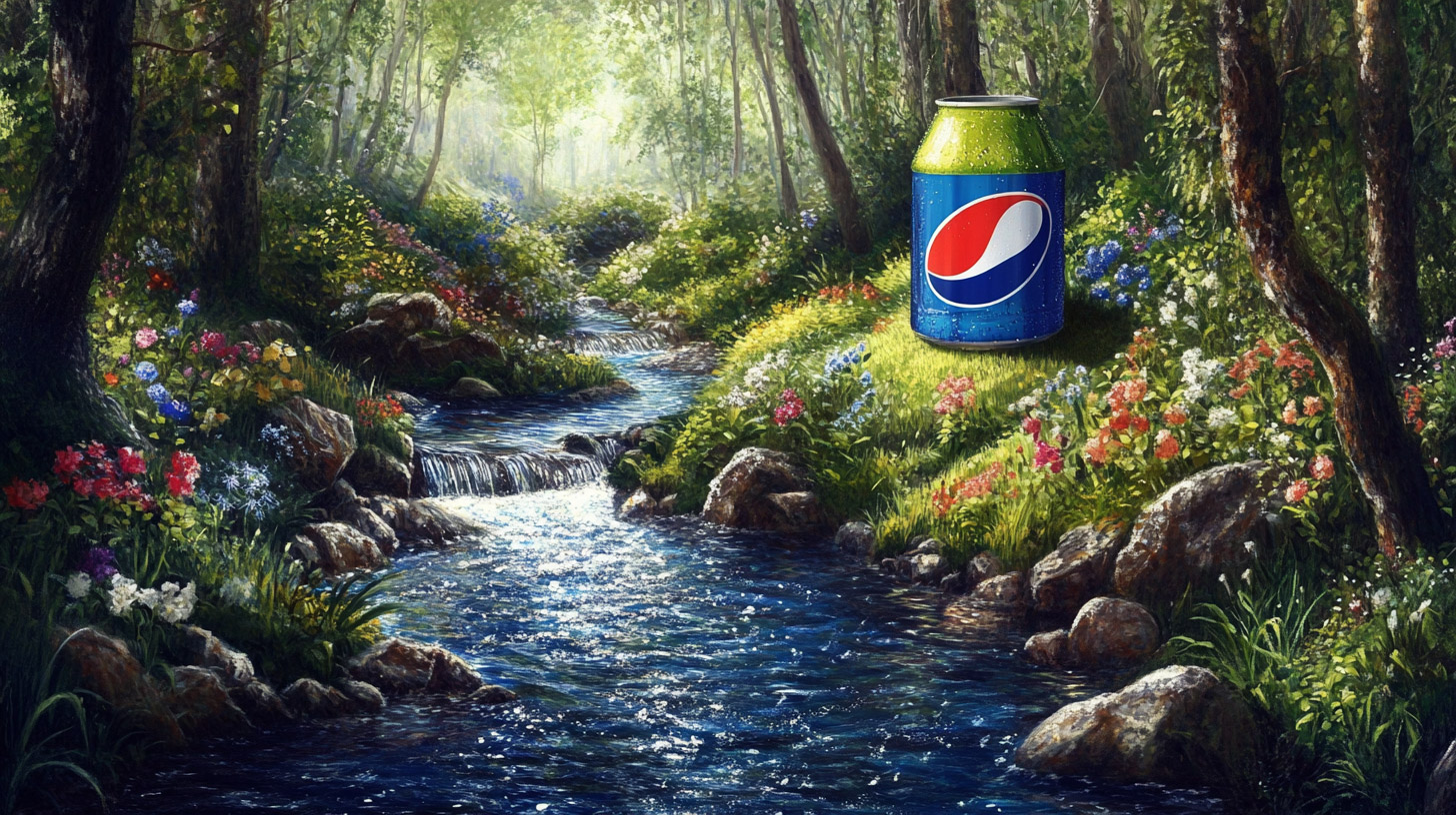 Innovative Pepsi Ad Concepts with Digital Backgrounds