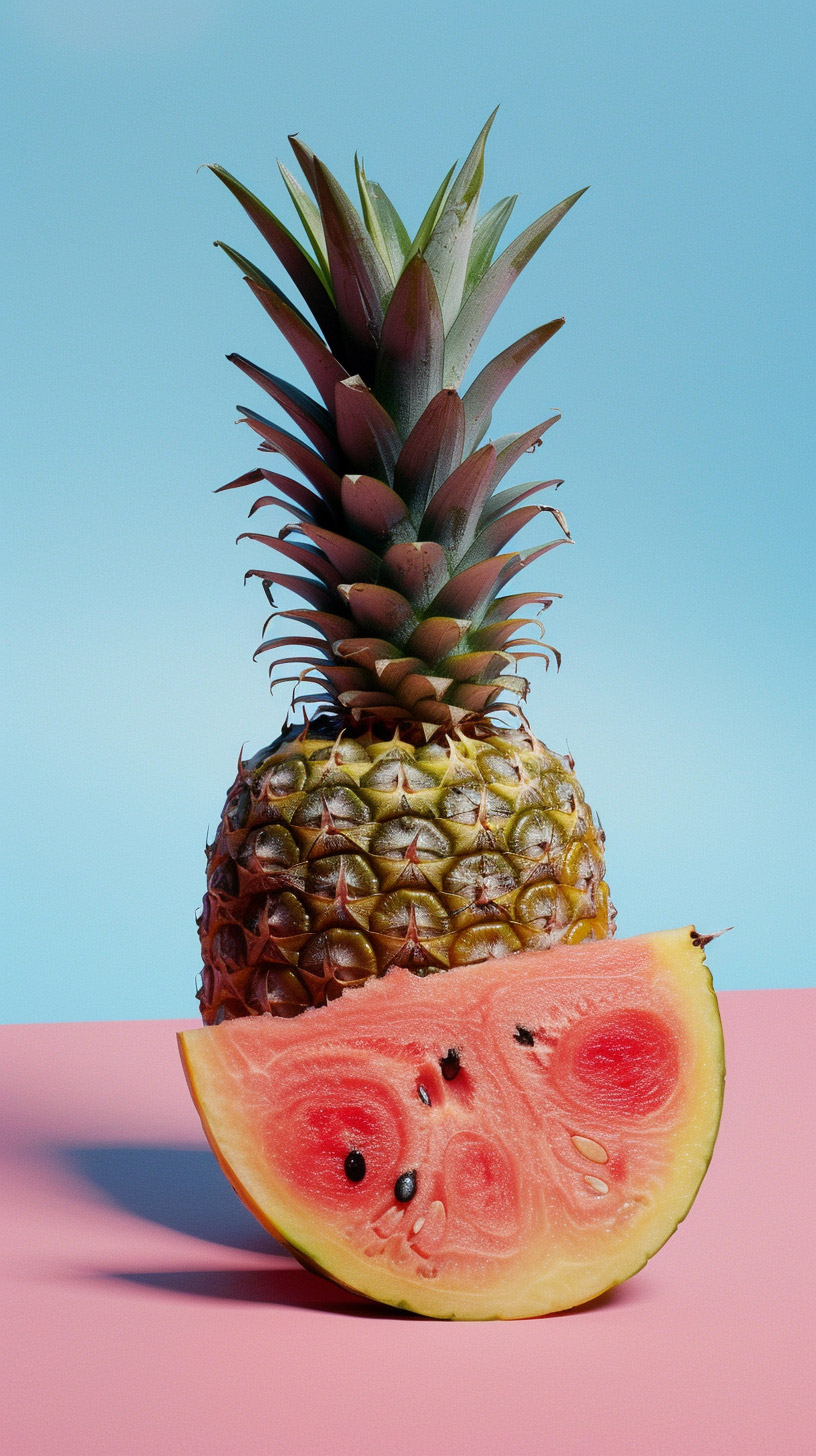 Vibrant Pineapple Watermelon Images for Mobile Phones