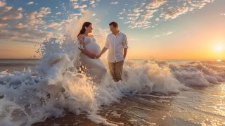 Pregnant Family Sunset Photos: Ultra HD Wallpaper