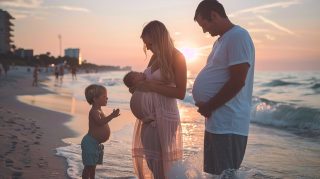 High-Resolution 8K Images of Beach Pregnancies