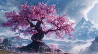 Free HD Wallpaper Featuring Animated Sakura Trees