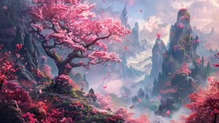 Serene HD Sakura Wallpaper in 16:9 Aspect Ratio