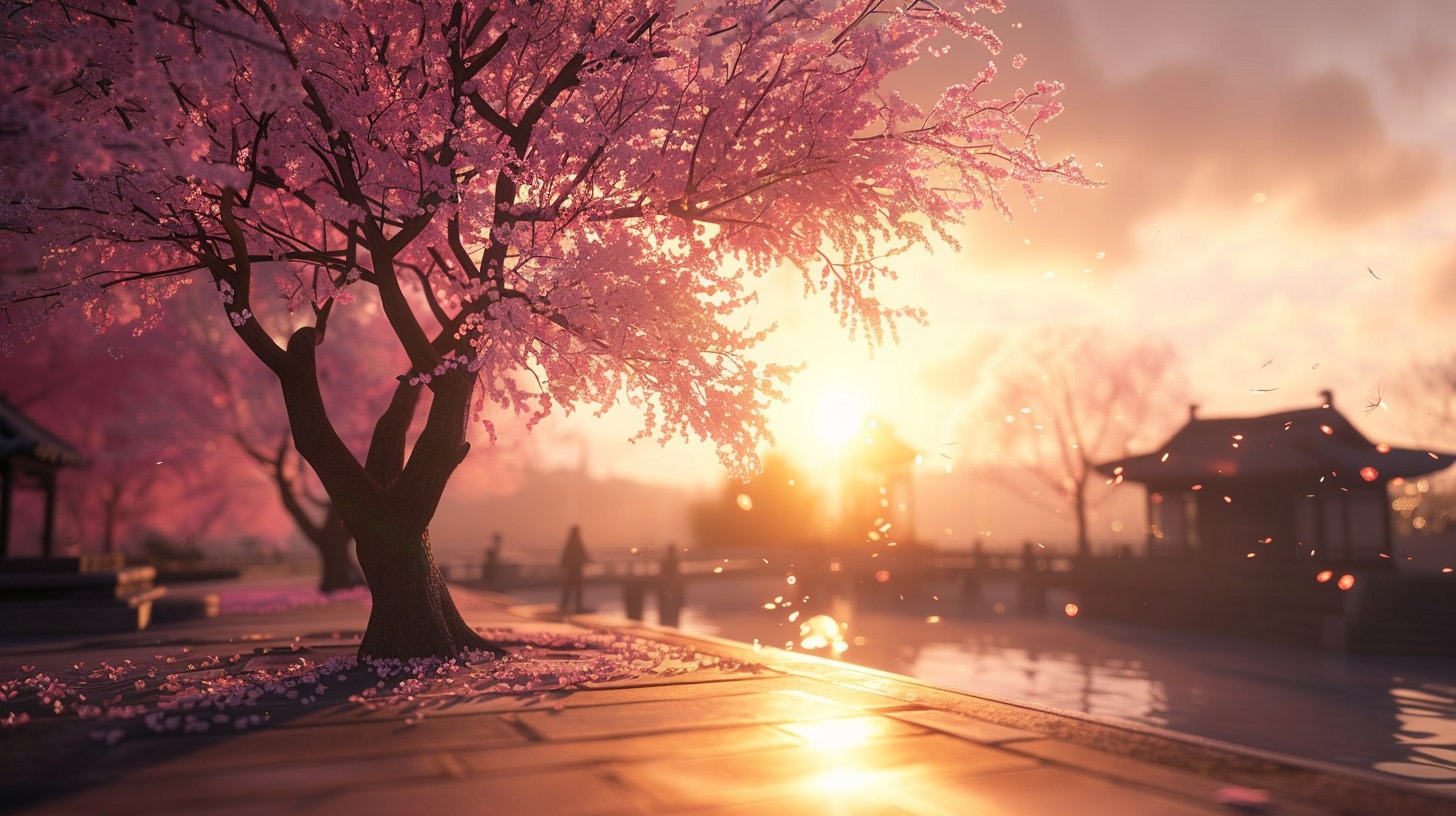 Dynamic Sakura Tree Wallpaper for Desktop Environments