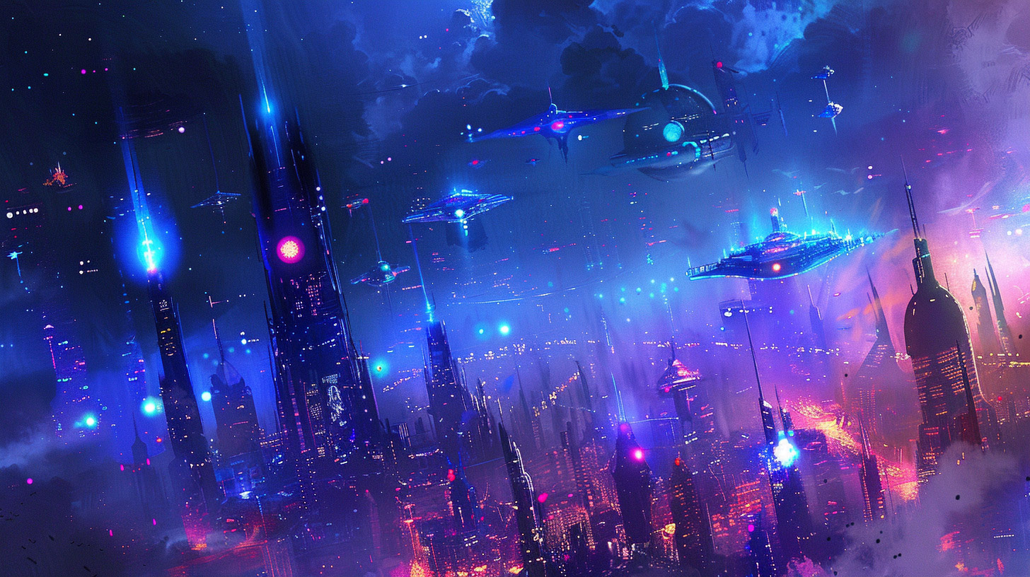 Vibrant Pictures of Sci-Fi Cities: Download Free HD Pics