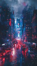 Download Free Sci-Fi City Phone Background for iPhone