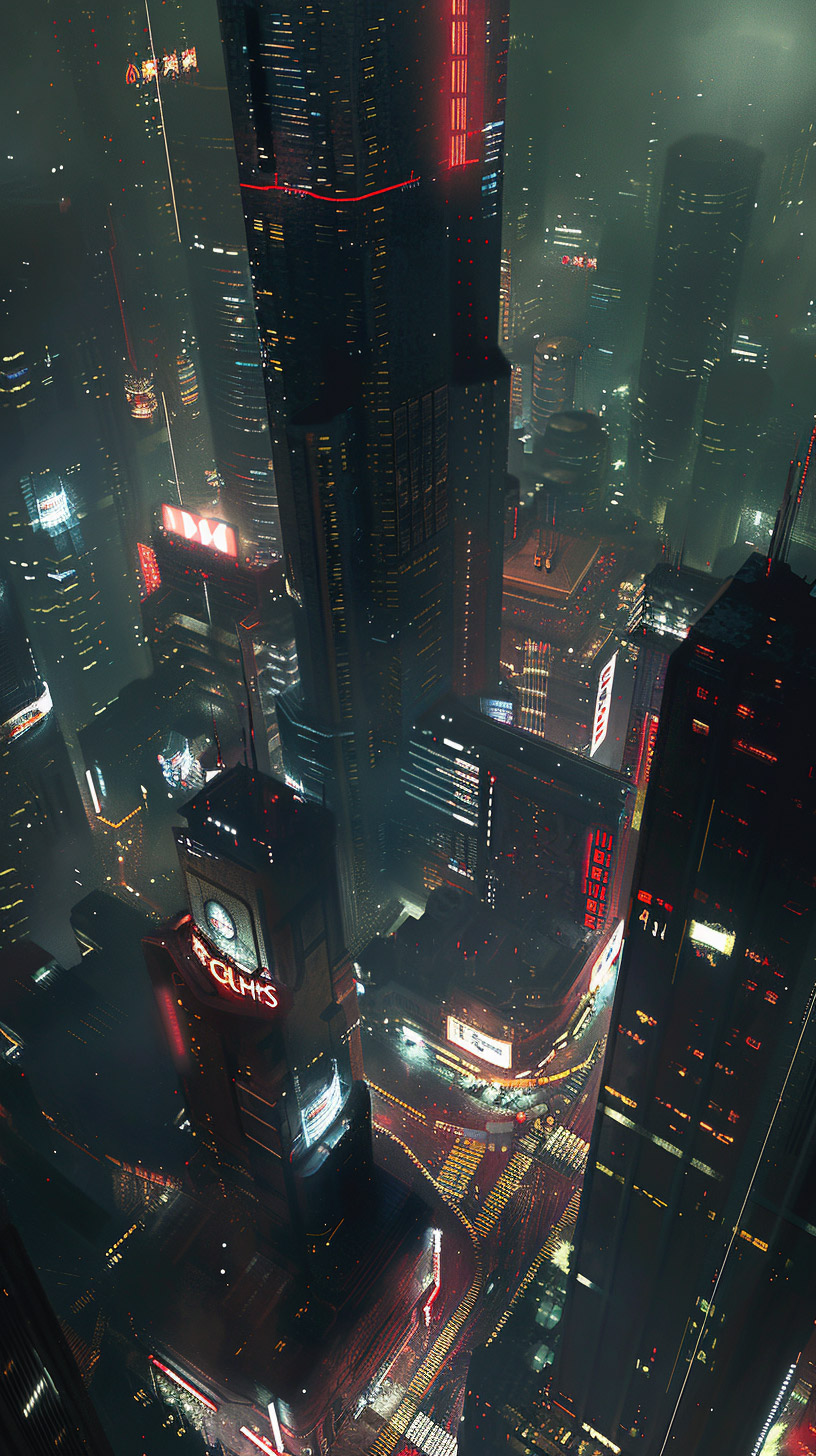 Digital Sci-Fi City Wallpaper for Android Smartphones