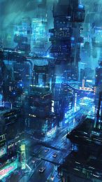 Best Mobile Wallpaper: Sci-Fi City Nightscape