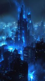 AI-Generated Sci-Fi City Images for Your Phone