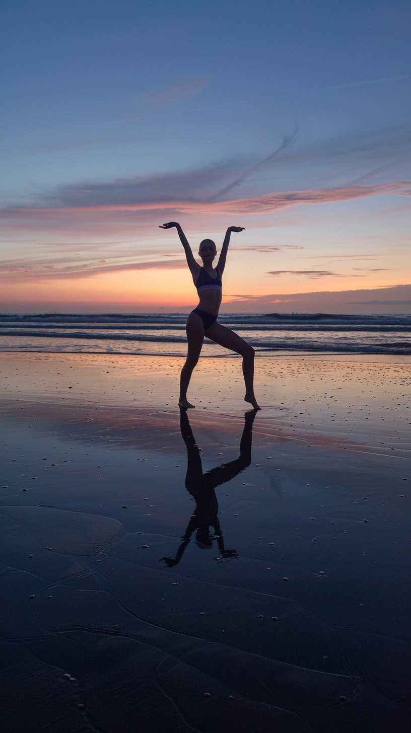 Serene Gymnast Silhouette: Perfect Mobile Wallpaper Choice