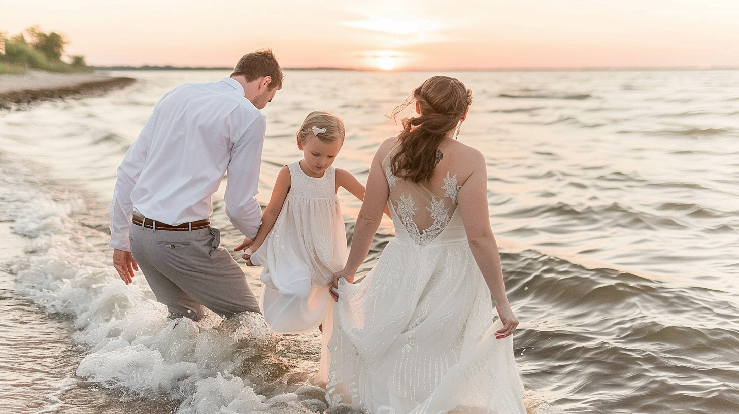 Pictures of Sunset Beach Family Photoshoots in 16:9 Format