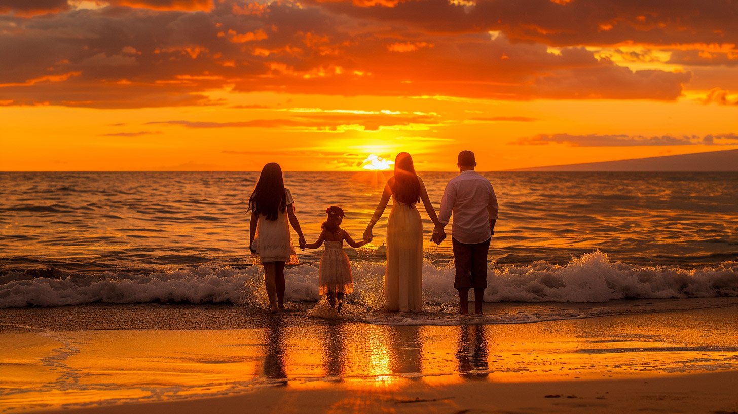 PC Wallpapers Featuring Stunning Sunset Beach Family Scenes