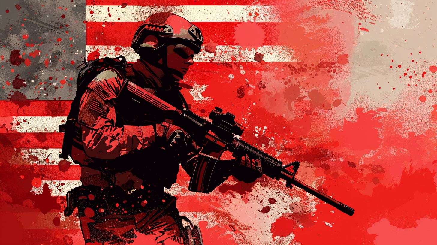 AI Wallpaper: Tactical Black American Flag for PC Wallpapers