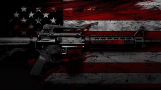 Stunning 16:9 Tactical Black American Flag Digital Background