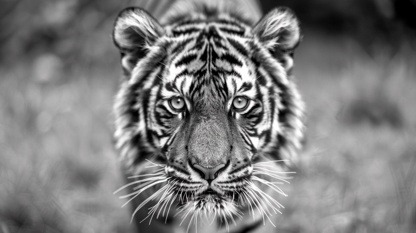 Tiger Black and White Wallpaper for Stunning Desktop Background