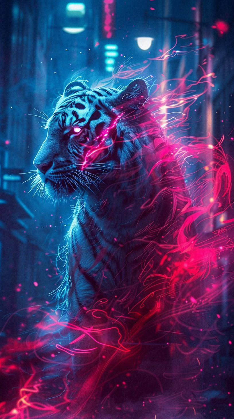 Tiger-Themed Digital Backgrounds for iPhone and Android