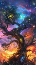 Mobile Wallpaper: Enchanting Tree of Life Design