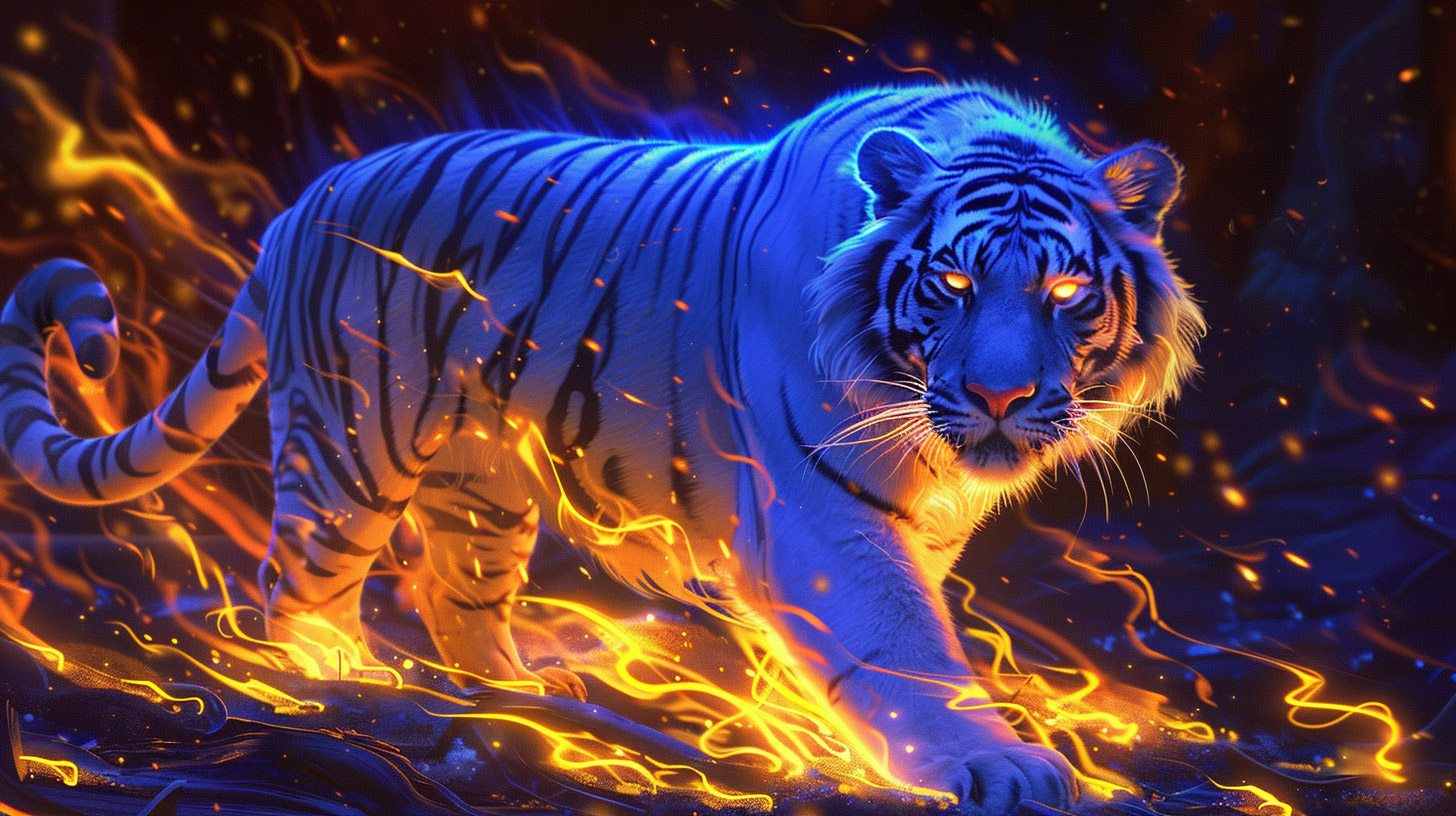 Desktop Backgrounds: Fire and Ice Tiger in 8K