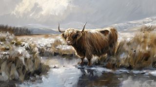 Free Wallpaper for Desktop: Highland Cattle in Nature