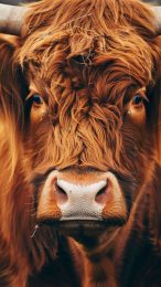 Unique Digital Background of Highland Cattle for Android