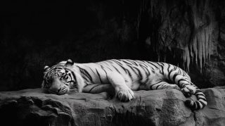 Beautiful White Tiger Digital Background in 16:9 Format