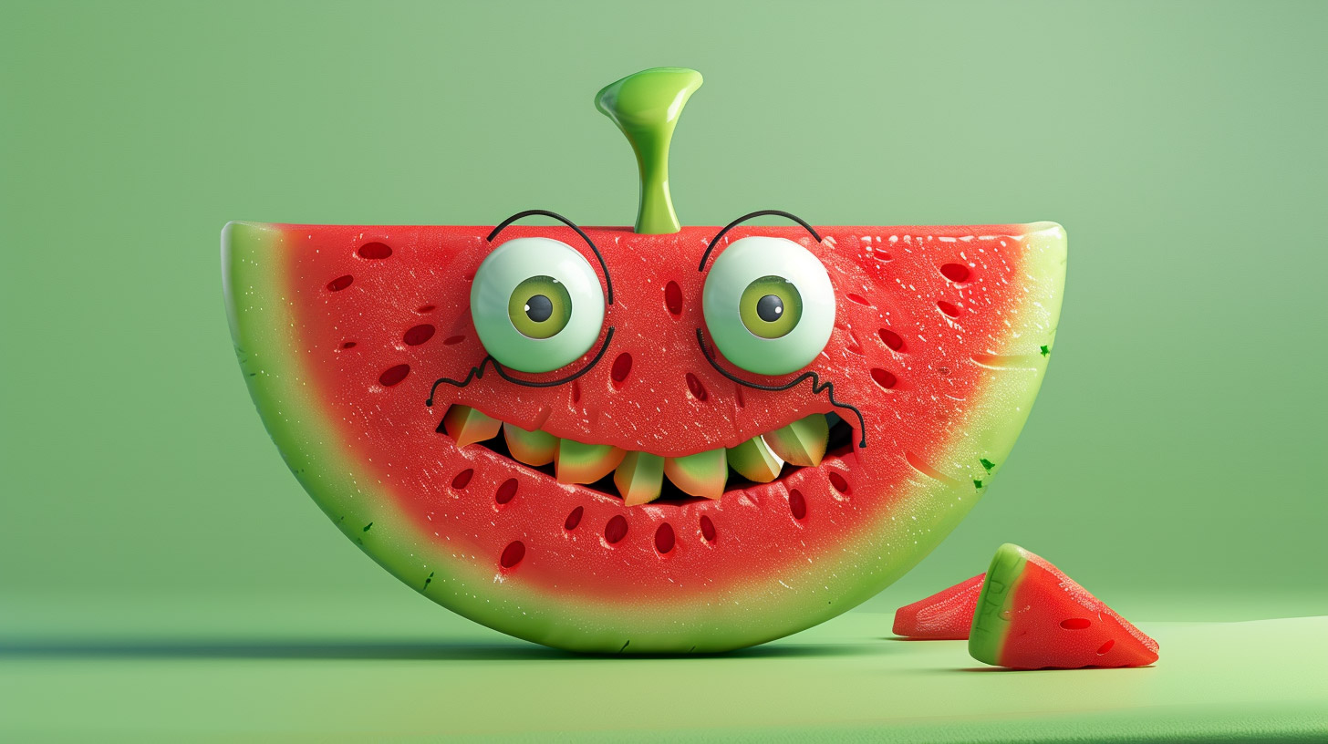 Download Fun Watermelon Character Digital Backgrounds in HD