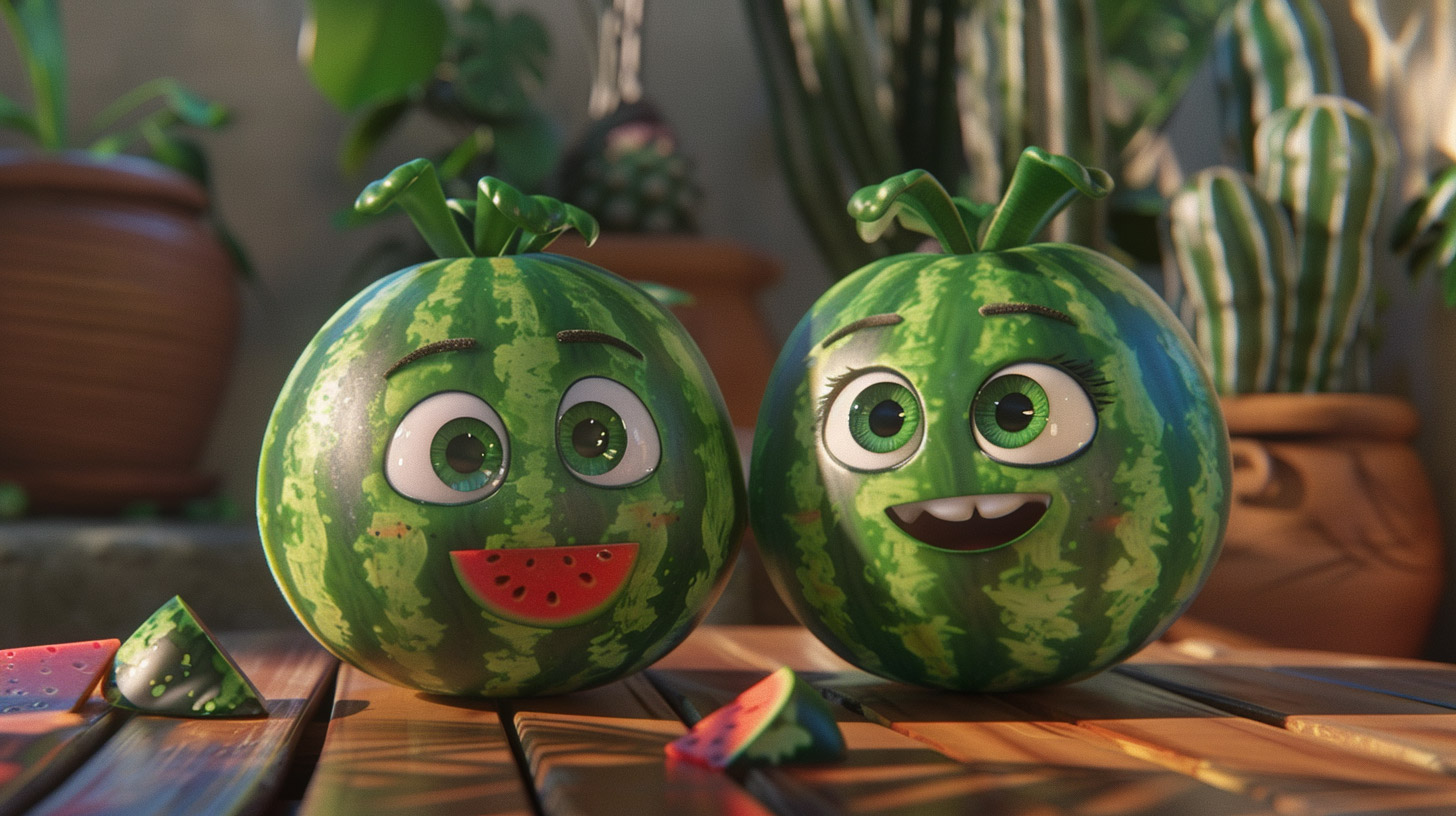 Unique AI Watermelon Characters as Stock Photo HD Wallpapers