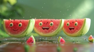 Download Free Watermelon Cartoon Character Digital Background