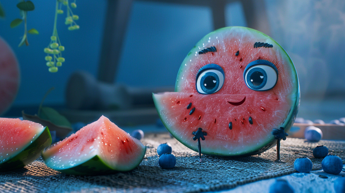 HD Wallpaper for Desktop Featuring Fun Watermelon Characters