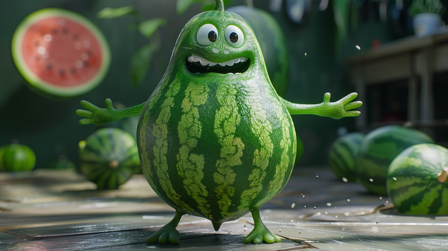 Cute Watermelon Cartoon Characters: Free Download Images