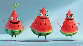 Stunning 16:9 Watermelon Cartoon Backgrounds for Your PC